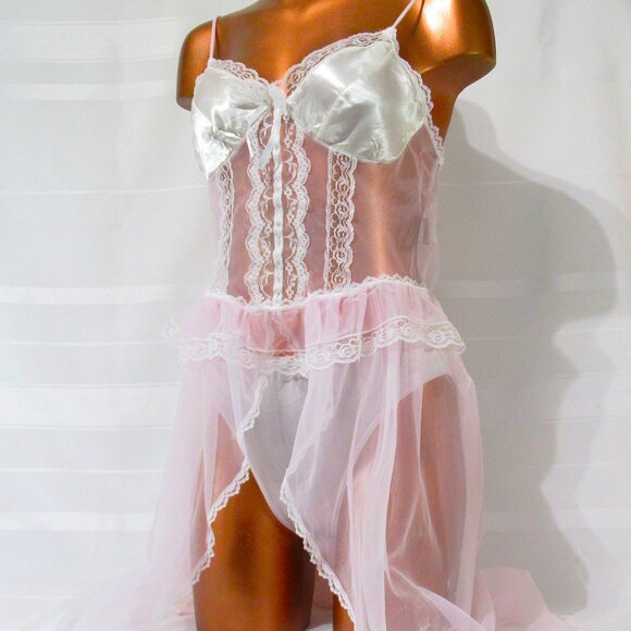 Vintage Nan Flower Satin/Nylon Nightgown - L - Picture 5 of 9